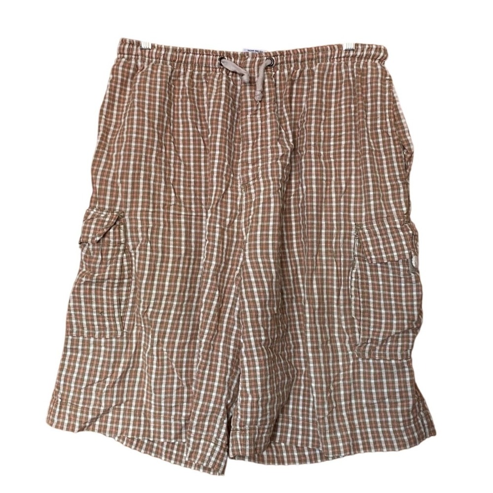 Y2K Plaid Cargo Shorts Large Cotton Baggy Skater Indie Gorpcore Granola Outdoors
